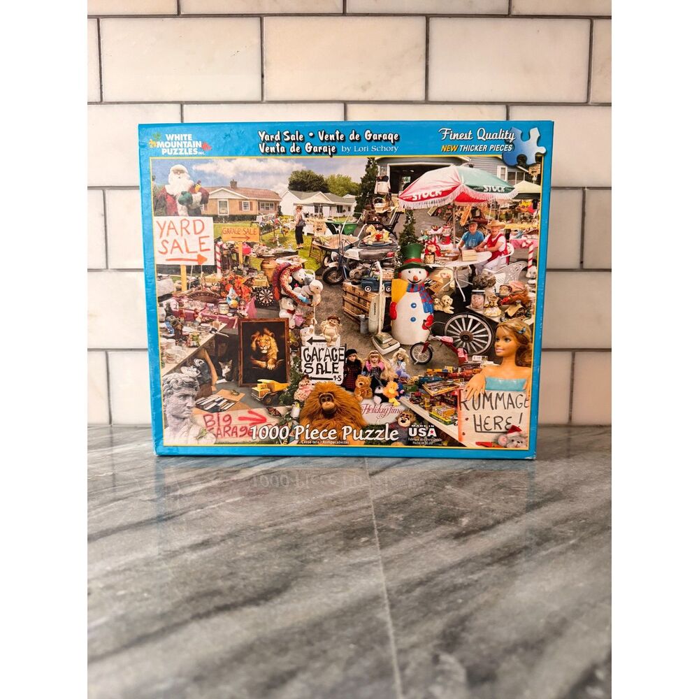 White Mountain Puzzle Lot 1000 Pc Jigsaw Puzzles Moving In & Yard Sale 24"x30" - Picture 2 of 4